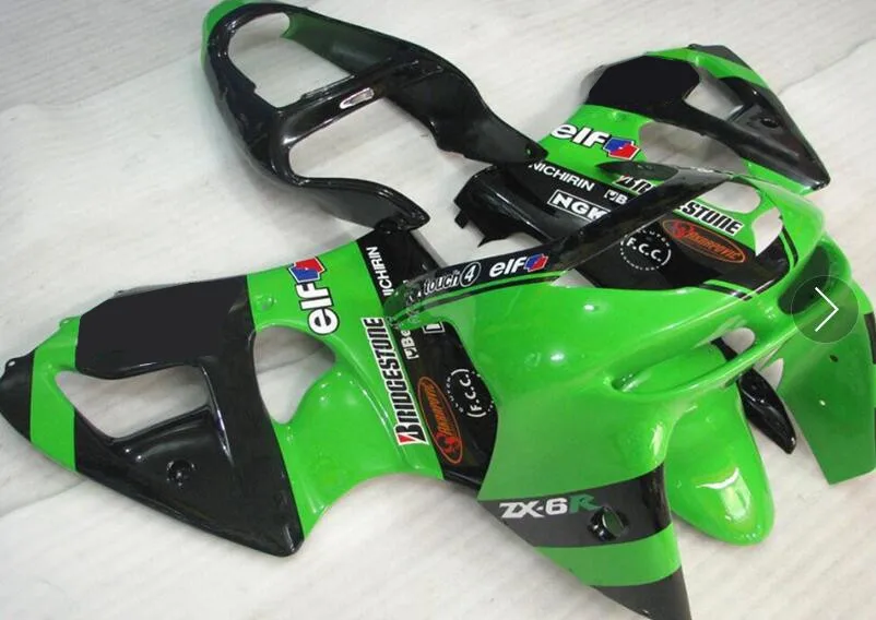 4 подарки мотоцикл ABS Обтекатели комплект подходит для kawasaki Ninja ZX6R 636 1998 1999 6R 98 99 ZX-6R зеленый черный