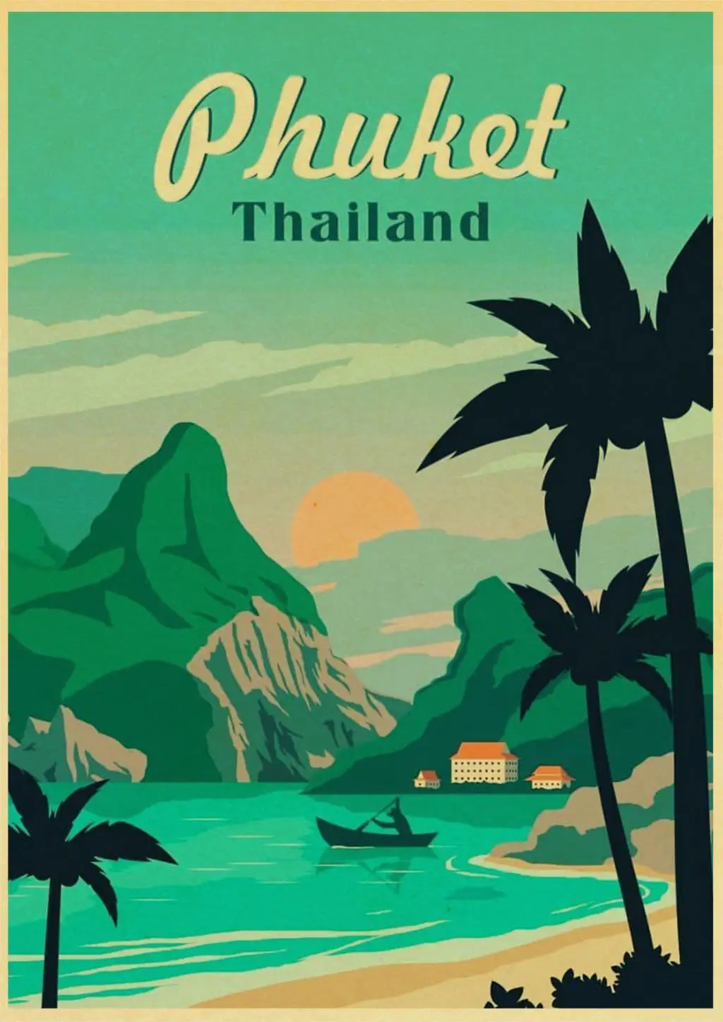 Vintage Travel City Landscape Retro Posters and Prints Wall Stickers Print on Kraft Paper Art For Home Room Decor Painting