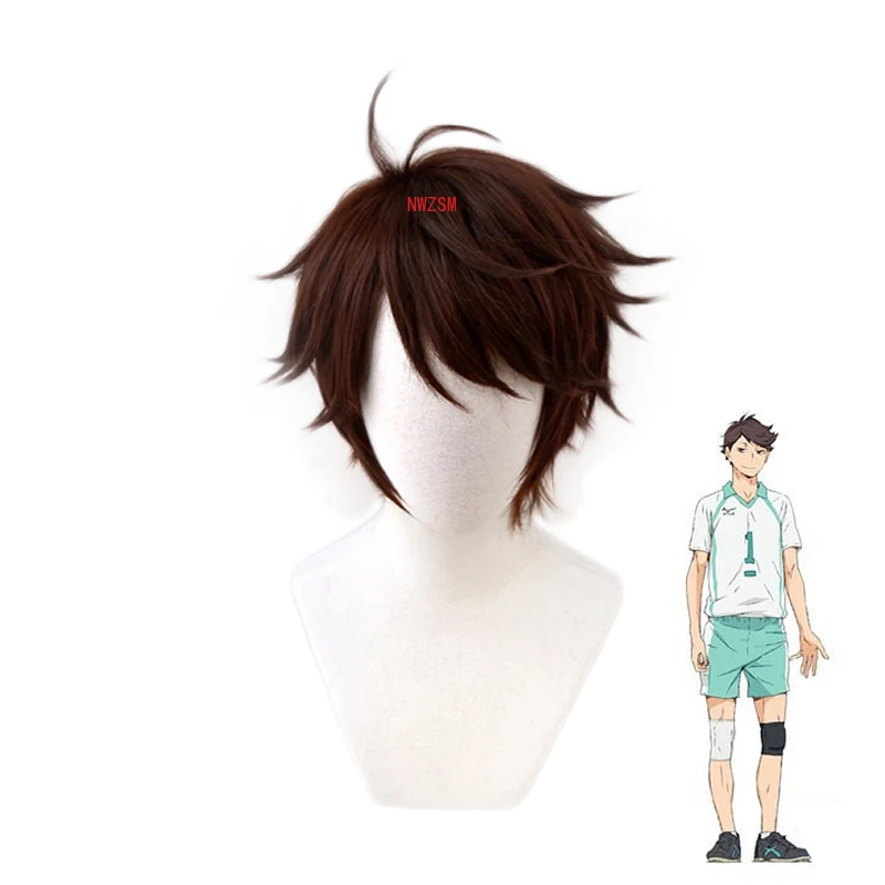 

Haikyuu!! Aoba Johsai Toru Oikawa Tooru Brown Short Wig Cosplay Costume Heat Resistant Hair Haikiyu Party Role Play Wigs