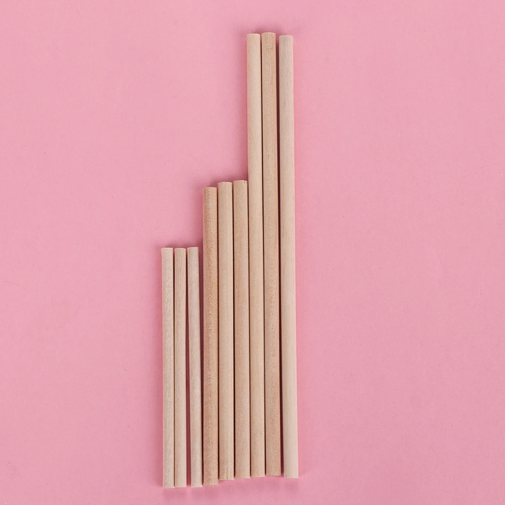 50pcs Pine Round Wooden Rods Counting Sticks Educational Toys Building Model Woodworking DIY Crafts Kids Favor Children Gifts