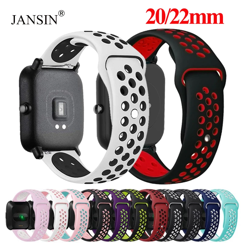 

Silicone 20mm 22mm Band For Amazfit GTS 2 2e Garmin Mini GTR 42mm 47mm GTR2 Sport Bracelet For Amazfit Bip Strap Galaxy Watch 4