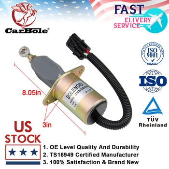 

Carbole 12VDC Fuel Shutoff Solenoid 3935649 For Cummins 5.9L 8.3L Motorhome Ford Freighliner Motorhome Marine applications