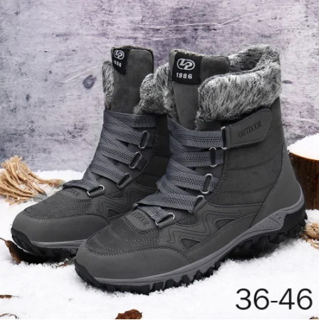 LP1986 Winter Women's Ankle Snow Mid calf boots Women Flats Sneakers For Men Tactical Shoes Military Boots plus Size 35-46 | Обувь