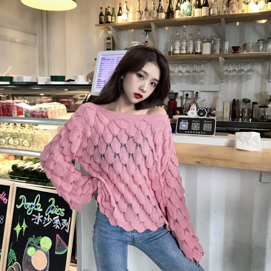 Fashion Korean style leaves feather sweater 2019 Women Pullovers spring Autumn Basic female loose Sweaters Pullover | Женская одежда