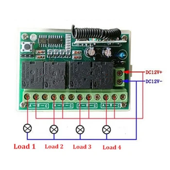 

12V 4CH Channel 433Mhz Wireless Remote Control Switch W/ 2 Transmitter Accessory