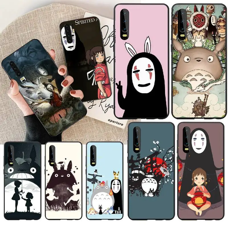 Мягкий черный чехол для телефона с аниме PENGHUWAN Totoro Chihiro Ghibli Miyazaki Huawei Honor 20 10 9 8 8x 8c 9x