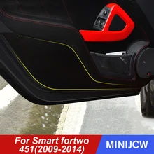 Автомобильная дверная наклейка, анти-удар, грязная накладка, протектор, углеродное волокно, пленка, наклейки для старых Смарт 451 fortwo, аксессуары для украшения интерьера