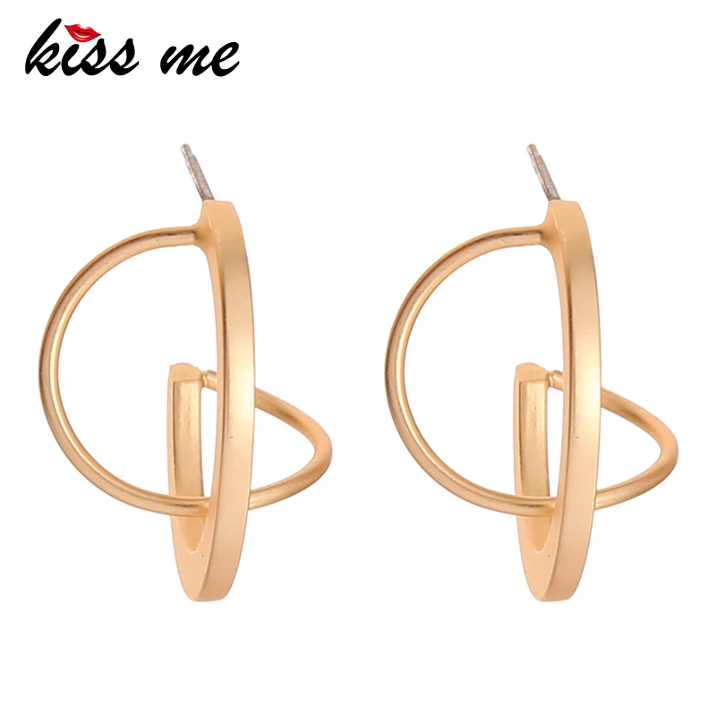 

kissme Stud Earrings Wholesale Gold Color Alloy Geometric Small Earrings for Women Korean Jewelry