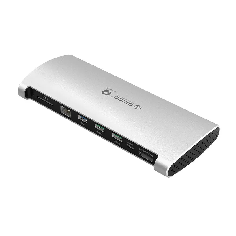 ORICO TB3-S1 Thunderbolt 3 8 в 1 usb-хаб 40 Гбит/с RJ45 SD DP type-C адаптер соединитель расширителя для ПК ноутбук Поддержка Windows 10