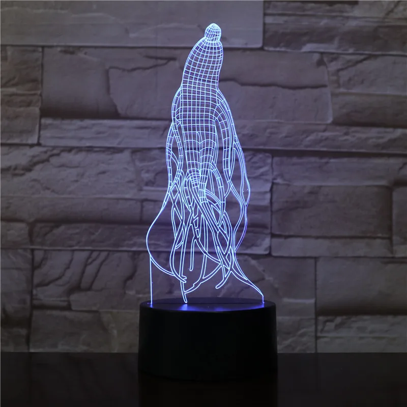 3D ночник женьшень Форма Акриловый светодиодный 7 цветов Изменение USB Творческая настольная лампа спальня огни домашний декор детский подарок