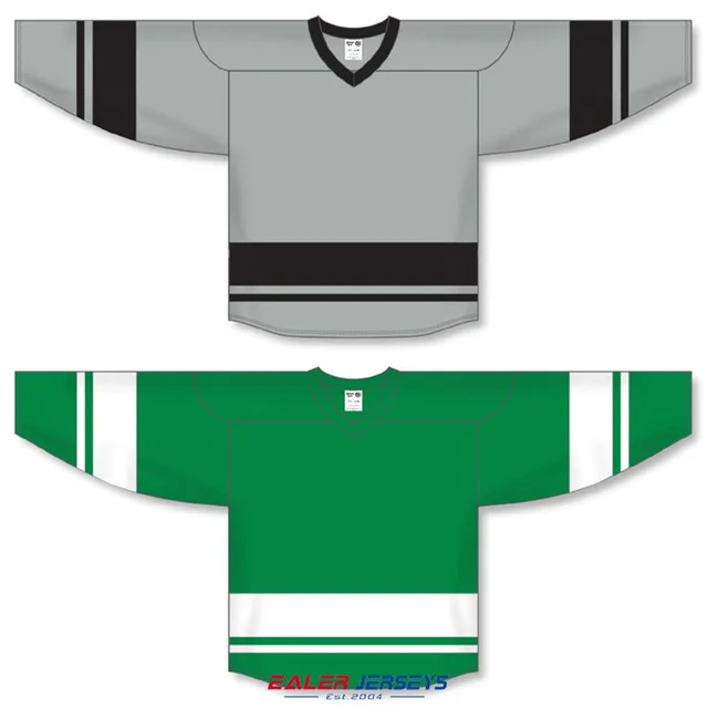 Крутой хоккейный 2 шт. дышащий высококачественный дешевый хоккейный Джерси для тренировок и соревнований H6400 - Цвет: grey green