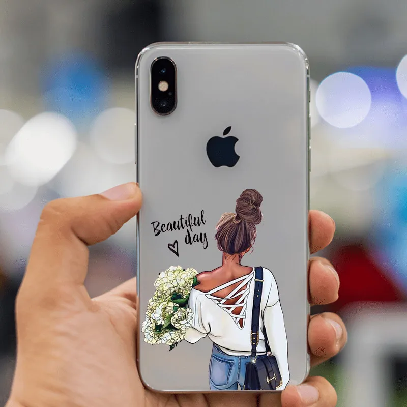 VOGUE queen Princess женский силиконовый чехол для телефона boss coffee из ТПУ для iphone 11 11Pro 5C 6 6S 7 8 Plus 5s 5 SE X XR XS Max - Цвет: TPU