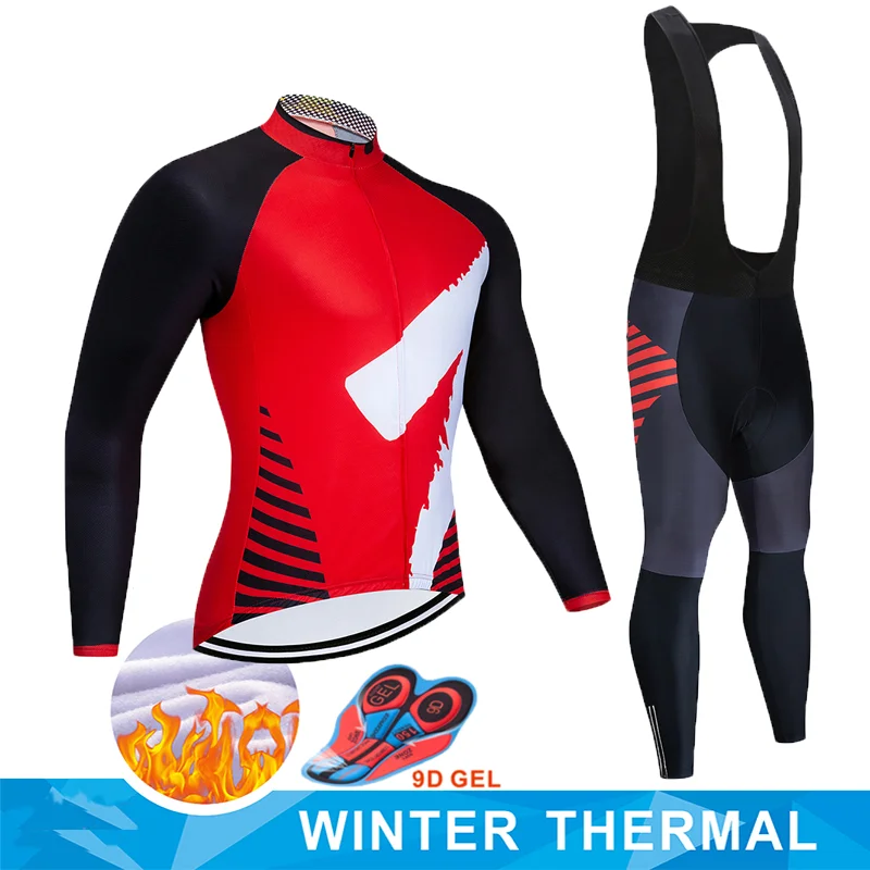 Ropa de Ciclismo de Invierno Ropa de manga larga de montar conjunto de Polar termico Ropa de Ciclismo Invierno mantener el calor
