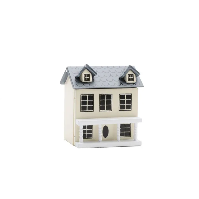 JO HOUSE Doll House Furniture Villa Toy 1:12 Dollhouse Miniature 3D Wooden Country House Model Beige