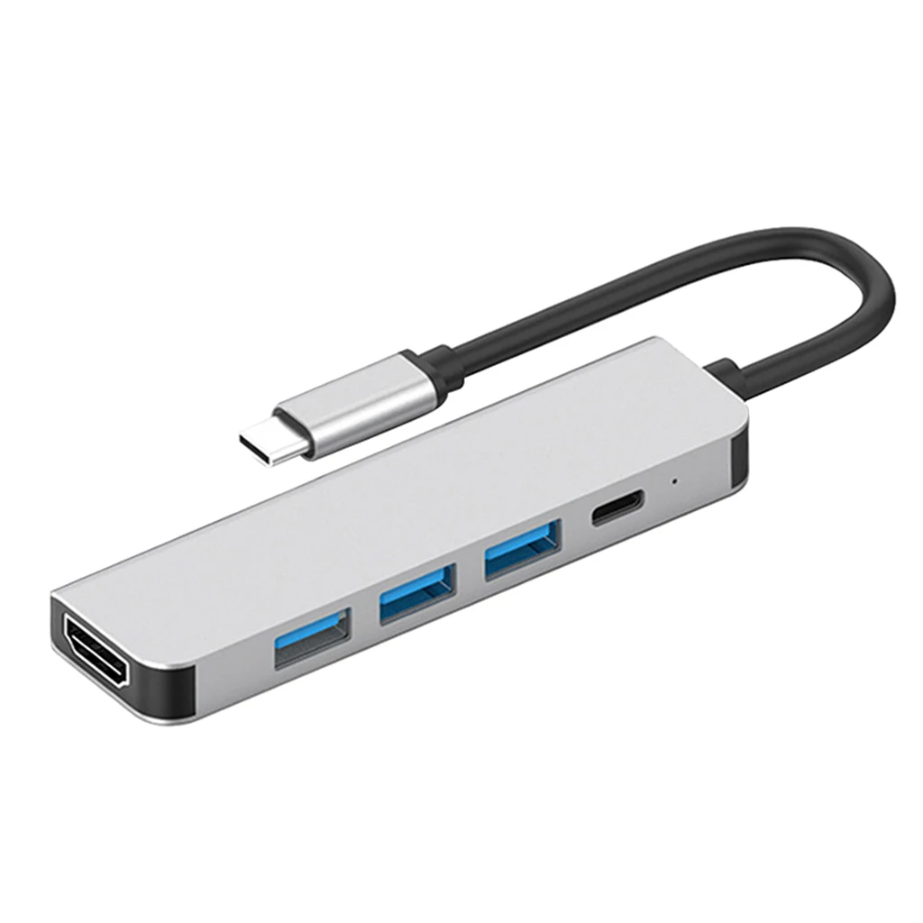 USB C Hub Adapter, 5 in 1 Type C Hub 4K USB C to HDMI, 3 USB 3.0 Ports, 100W USB C PD Charging, for Laptop Phone