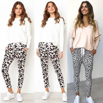 

Women 's Casual Pants , Sexy Leopard Print Loose -Fit Casual Pants Comfortable Fit Pencil Pants