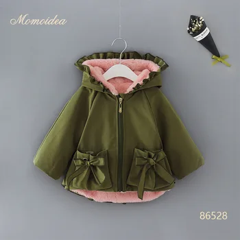 

Momoidea Children's Clothing 2019 Autumn And Winter New Style Girls Coat Simple Children's Plus Velvet Thick Winter Coat