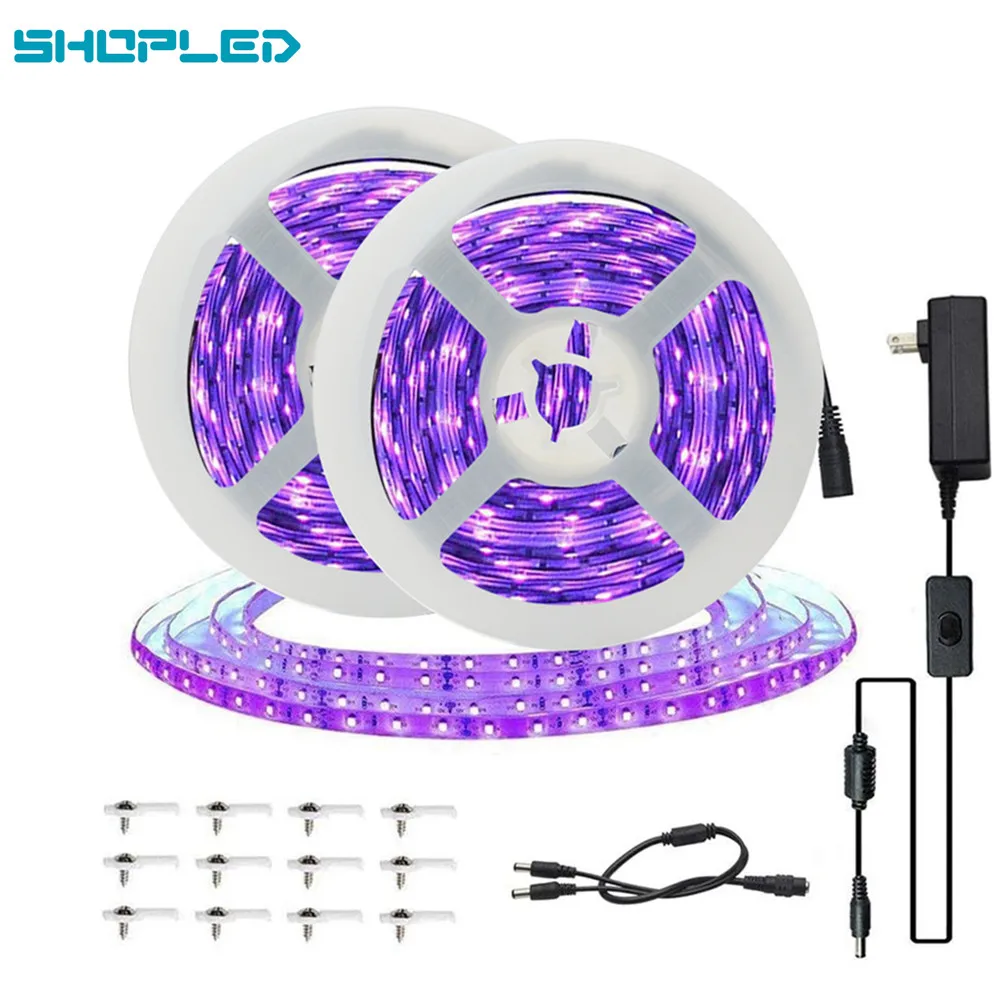 

SHOPLED UV Led Strip Light DC 12V 5050SMD 10M Tape LED TV Backlight Lighting IP20 Living Room Decoration Lamp Ultraviolet