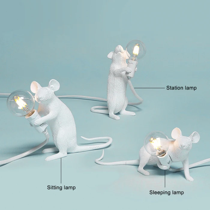 2019 Популярная Настольная лампа в форме мыши, Настольный светильник из смолы, прикроватный светильник, домашний декор для комнаты L99