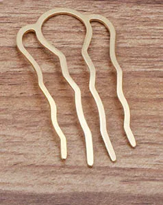Raw brass Unplated 10 шт., латунные металлические женские заколки для волос, боковые гребни, заколки для волос, 4 зубца, свадебная расческа для волос, заколки для волос, аксессуары для волос - Цвет: Raw brass Unplated