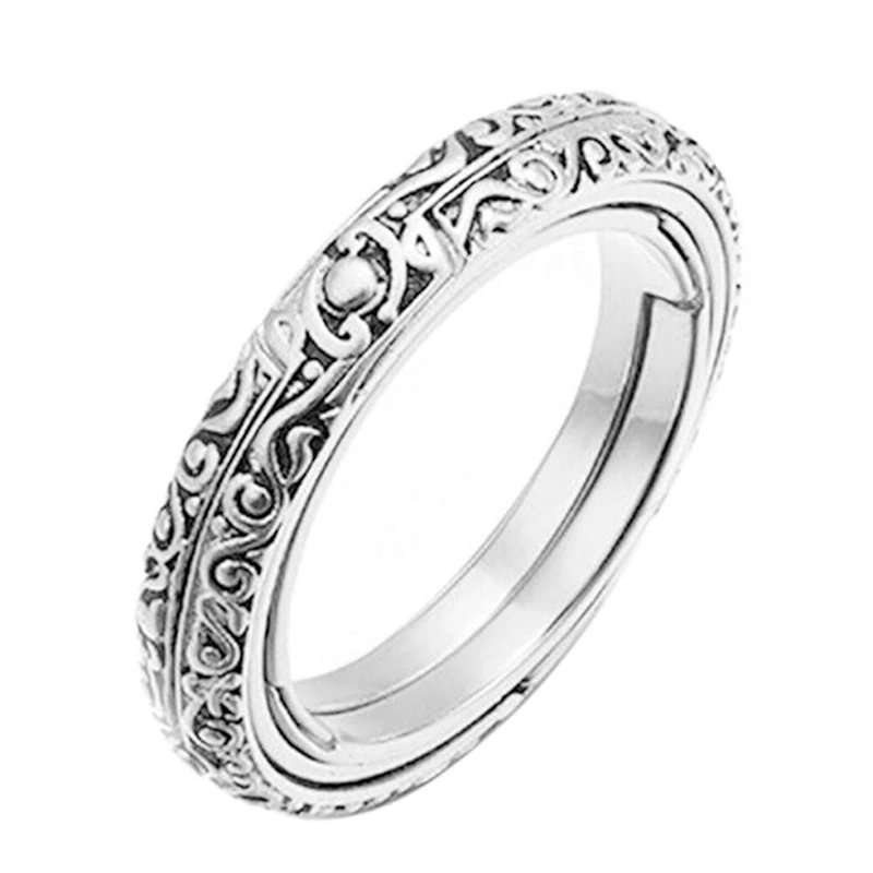New Astronomical Sphere Ball Ring Finger Ring Couple Lover Jewelry Gift Vintage Complex Rotating Armillary Sphere Ring 6-10 Size