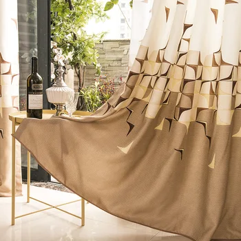 

Nordic Simple New Curtains Suitable for Living Room Curtains Bedroom Curtains Cotton and Linen Printing High Blackout Curtains