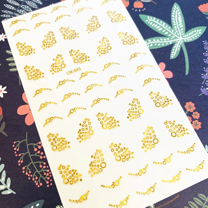 Newest LSK-045 Different graphics 3d nail art sticker nail decal stamping export japan designs rhinestones decorations