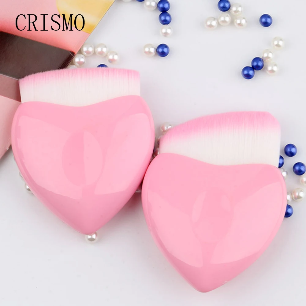 

CRISMO 1pcs Heart Makeup Brush Professional Powder Foundation Blush Make Up Brush Womens Pink Beauty Cosmetic Tools