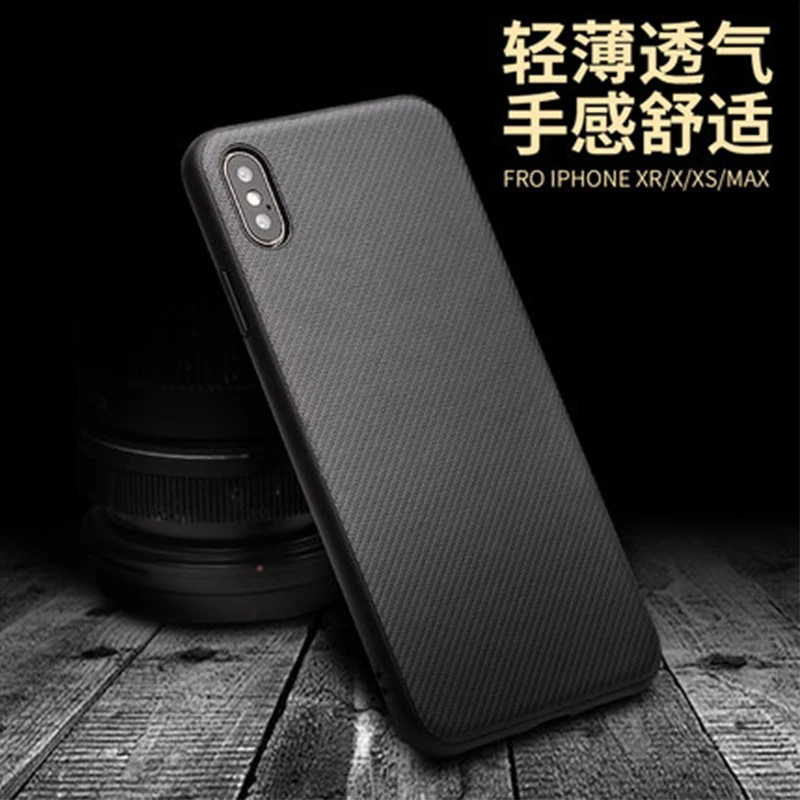 QIALINO чехлы для телефонов из углеродного волокна для iPhone XS Max ультра-тонкий защитный чехол для iPhone X/XR/XS Funda Skin