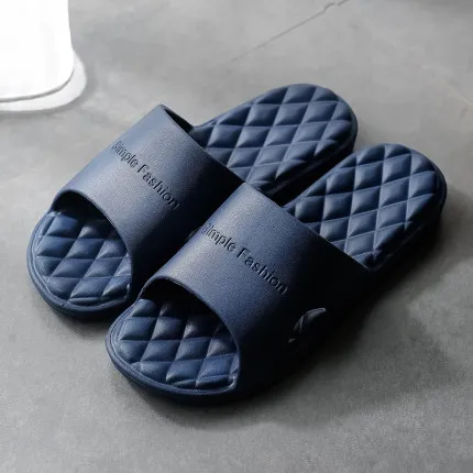2020 New Slippers Women Summer Thick Bottom Indoor Home Couples Home Bathroom Non-slip Soft Ins Tide To Wear Cool Slippers 1988 Navy Blue