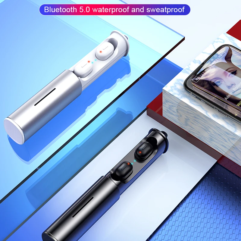 

New Mini T1 TWS 5.0 Bluetooth Earphone Wireless Stereo In-Ear Earbuds With Charging Box Mic Headset for huawei iphone Xiaomi