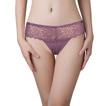 

2 pcs Fashion Women Sexy G-String underwear transparent seamless lace pants smooth milk silk low-waist student underpants