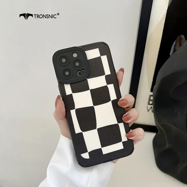 Flor xadrez caso de telefone para iphone 13 12 11 pro max mini xr xs max  macio fosco totalmente protegido caso para iphone 7 8 plus capa quente