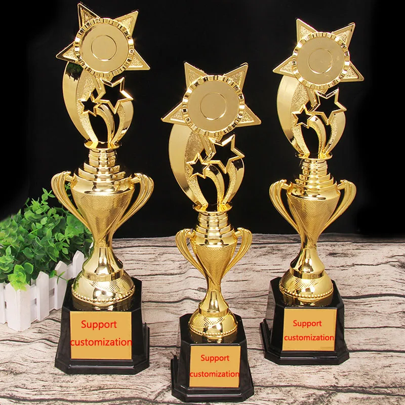 

Customize Stars Trophy Gold-plated Team Sports Competition Awards Ceremony Craft Souvenir Free Customize Text 33/36/39/41cm