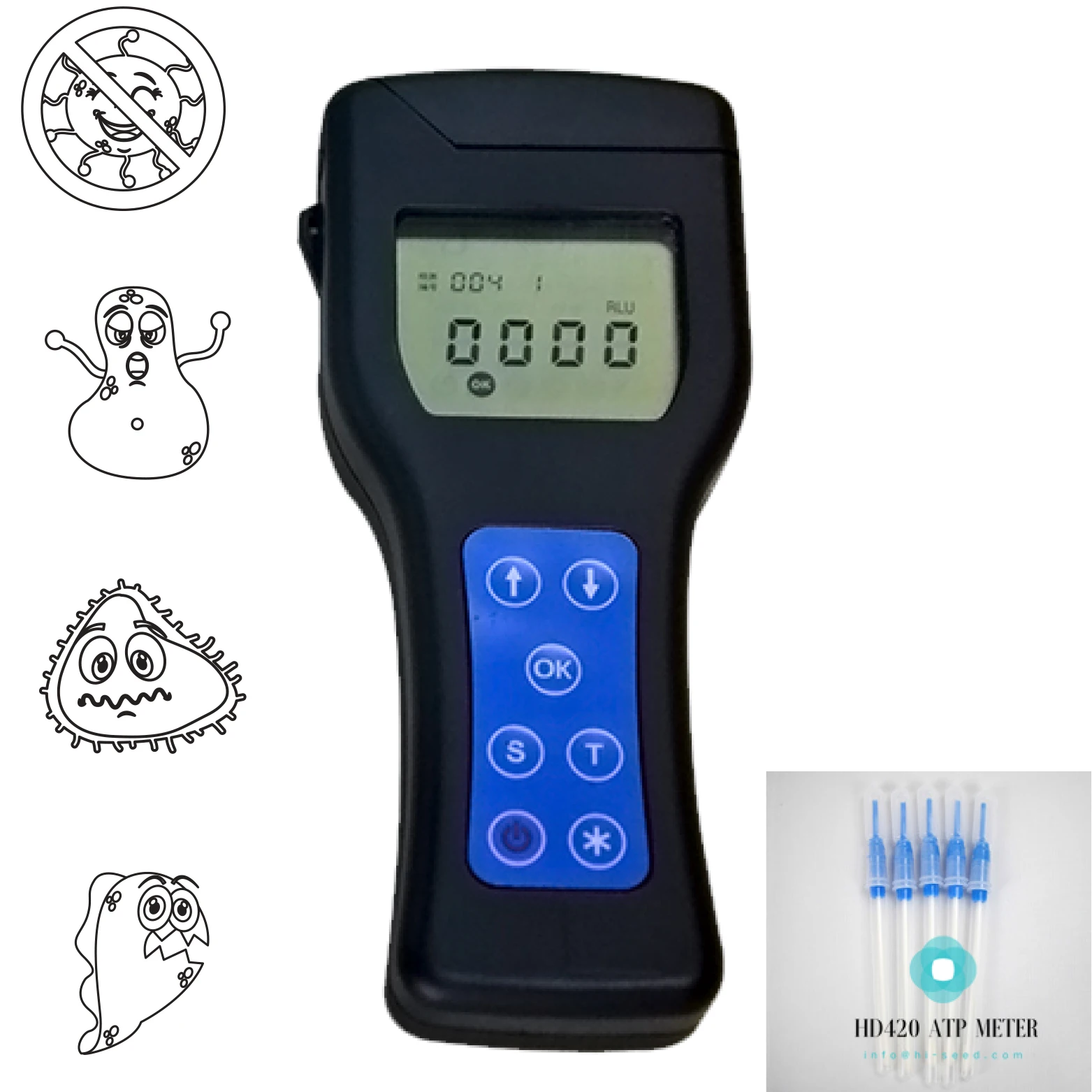 Portable Atp Germ Hygiene Monitoring Surface Bacteria Test Equipment Meter Tester Detector Detection Machine afbeelding