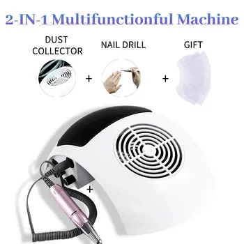

Manicure Machine 2 in 1 80W Powerful Nail Dust Suction Collector Nail Drill Machine Professional Nail Art Tool Vacuum Cleaner