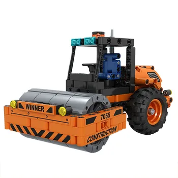 

369Pcs Technic Engineering Vehicle Bricks Toy DIY Construction Vehicle Road Roller Building Blocks Boys Toys 2020 New Arrival