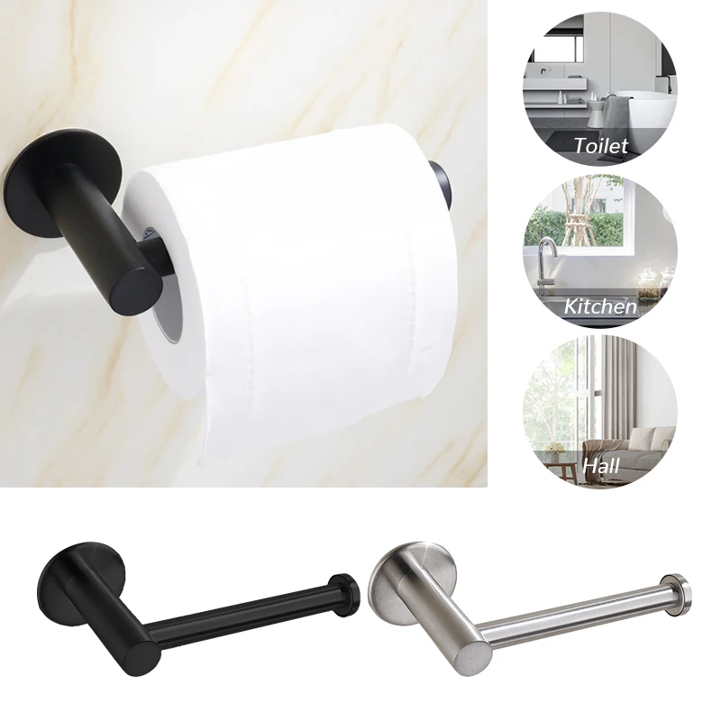 15cm large Self Adhesive Wall Mounted Stainless Steel Toilet Paper Roll Holder Racks Holder Kitchen Roll Tissue Stand Organizer