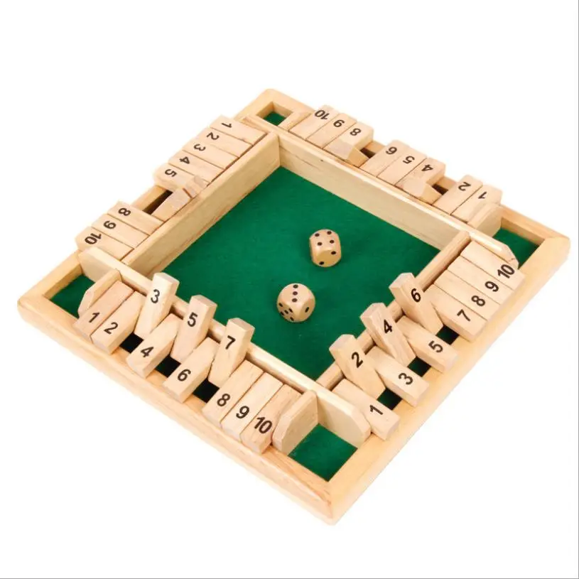 Wooden Flop Game Number Dice Mathematic Traditional Pub Game Family Fun