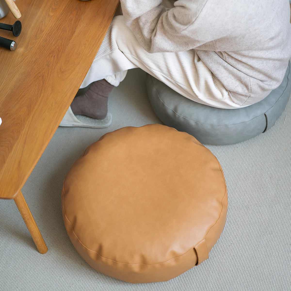

L/XL Leather futon on the ground cushion Japanese-style lazy cushion Tatami cushion Nordic bay window thickened seat free wash