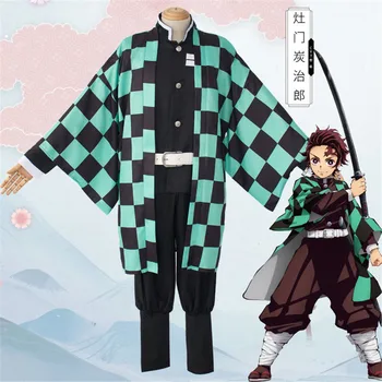 

Japanese Anime Costume Demon Slayer Cosplay Tanjirou Kamado Cosplay Costume Kimetsu no Yaiba Men Kimono Costume Halloween