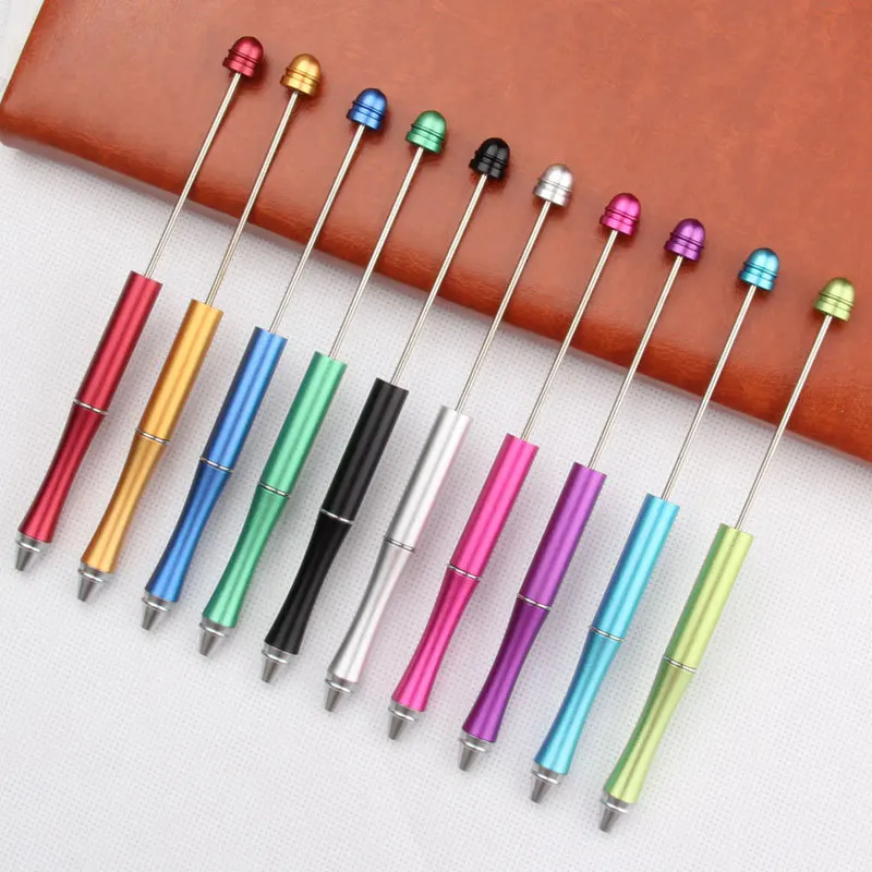 20pcs/lot DIY Customized Engraved Beaded Metal Creative Bead Jewelry Ballpoint Pen Party Guest Gift Birthday Wedding Gift