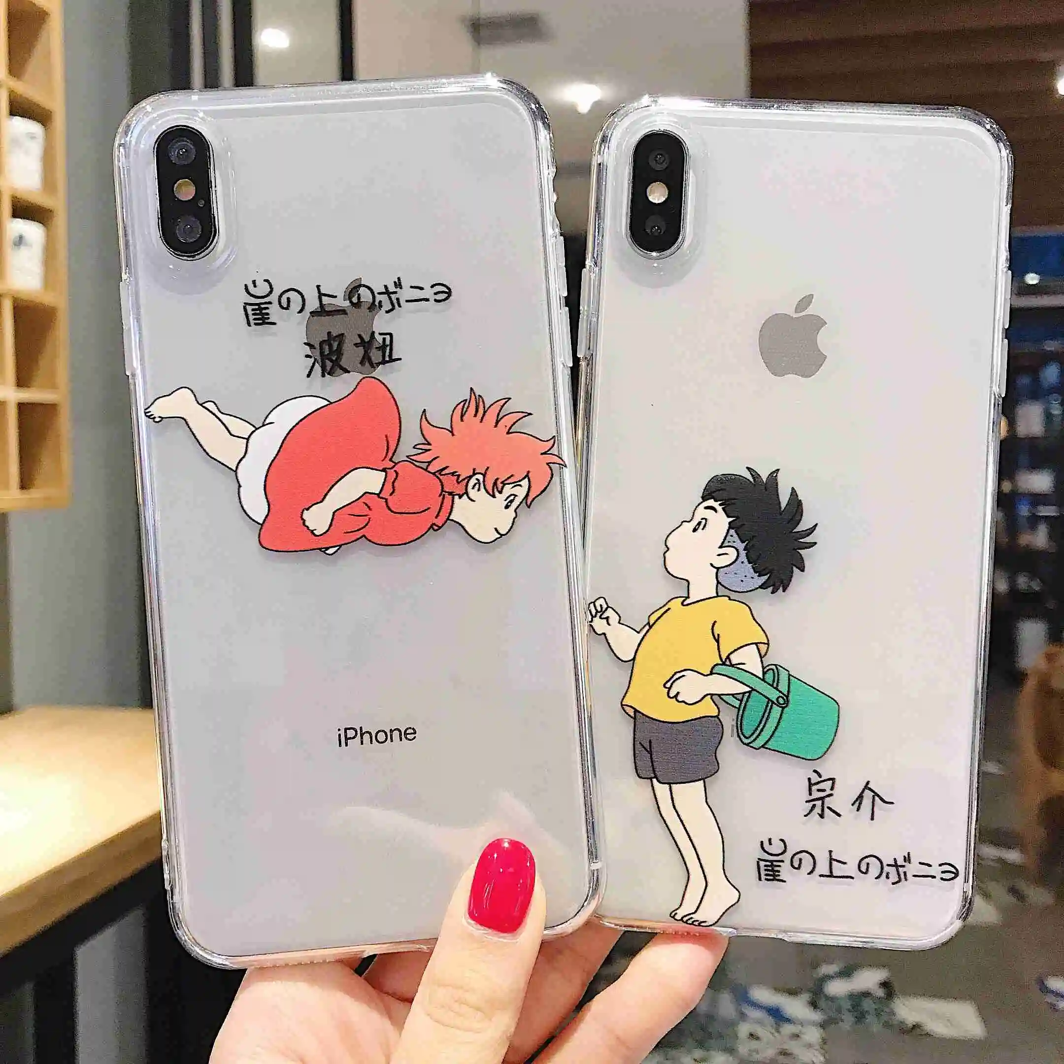 

Cute Comic Cartoon Transparent case For iphone XS Max XR X Case For iphone 6 6S 8 7 Plus Cover Ultra thin silicon TPU case kawyi