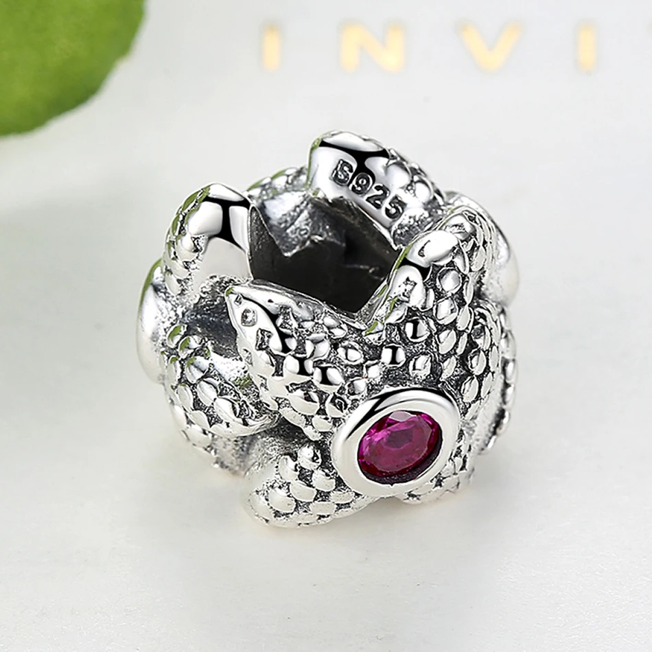 ELESHE, Роскошные, 925 пробы, серебряные, розовые, Кристальные, морская звезда, морская звезда, бусины, Подвески, подходят для оригинальных браслетов, браслеты, сделай сам, изготовление ювелирных изделий