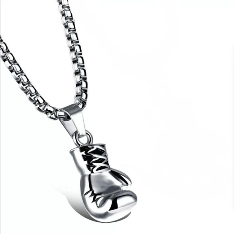 boxing glove huge knuckles mens necklaces pendants for men pendant boxing glove jewelry neck chain for men stainless steel chain