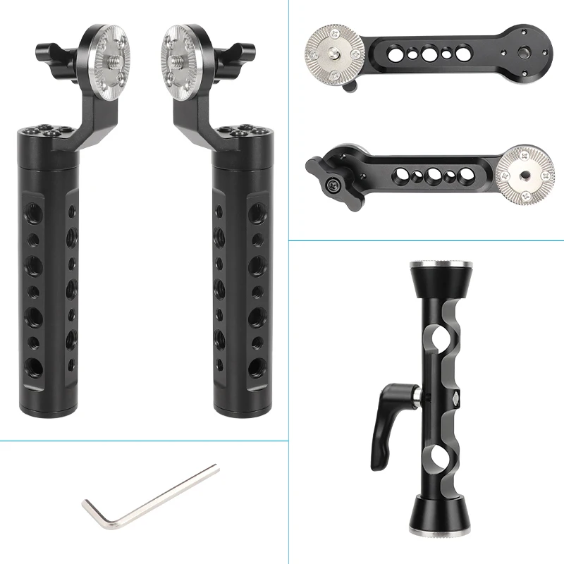 Camvate Queijo Alumínio Handgrip Rig com Fortalecimento Arri Rosette Magic Arm & 15 mm Dual Rod Braçadeira para Dslr Shoulder Mount Rig - Image 3