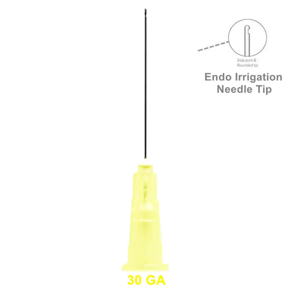 

Dental Endo Irrigation Needle Disposable Root Canal Syringe Tips 30G Yellow One Side Hole End-Closed