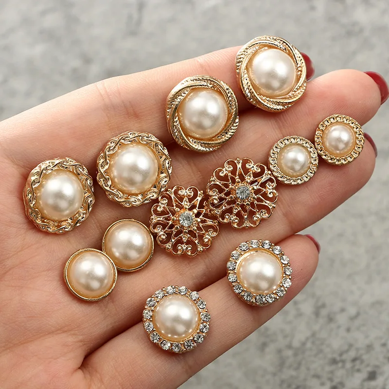 

KMVEXO 6 Pairs/Set Retro Korean Simulated Pearl Earring Crystal Flower Stud Earrings Set Fashion Jewelry for Women Girls Brincos