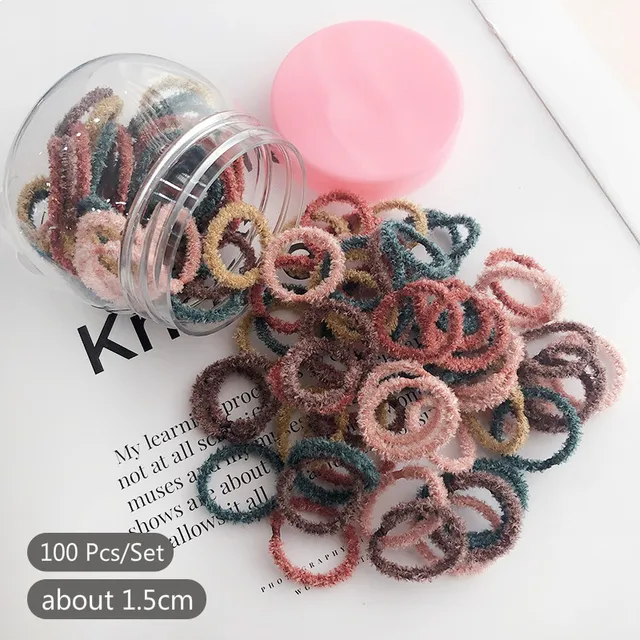 50/100 Pcs/Box New Children Cute Colors Soft Elastic Hair Bands Baby Girls Lovely Scrunchies Rubber Bands Kids Hair Accessories 9-100 Pcs