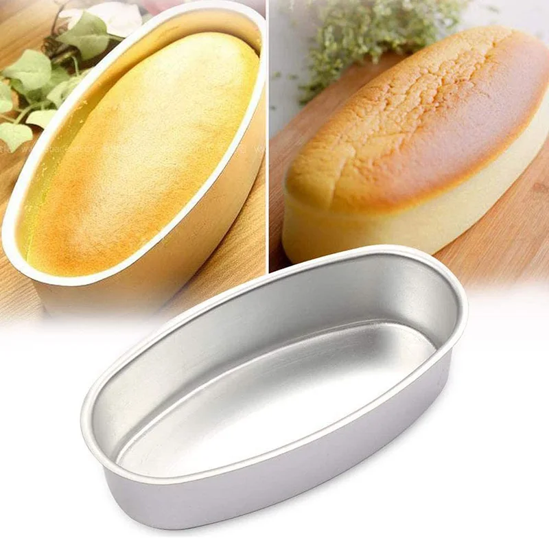 Oval Shape Cake Pan Non-stick Aluminum Alloy Cheese Cake Mold Breads Loaf Pans Bakeware for Home Kitchen Bakery JS22